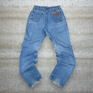 Vintage 90s Wrangler Jeans 30x34 Relaxed Fit Light Wash Work Wear Denim